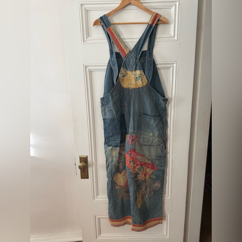 RARE 🦄 NWT Magnolia Pearl Embroidered Love Applique Overalls 032 - Picture 2 of 12